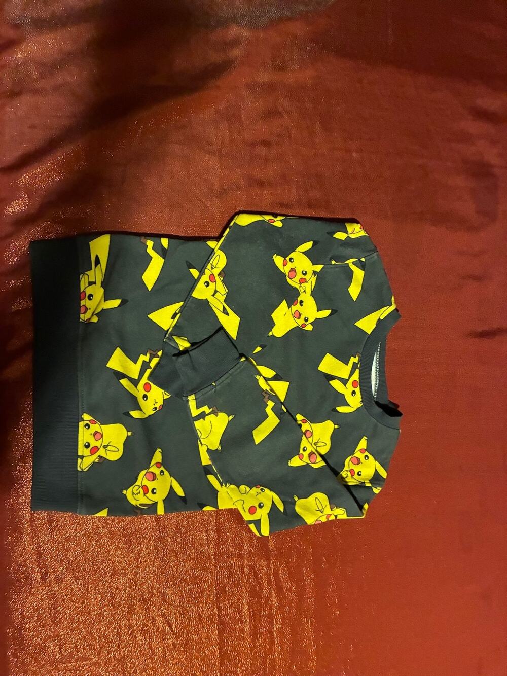 Pokémon Pajama Set XS Pikachu Black 2pc Sweatshirt Pants Sleepwear